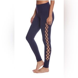 ALO Yoga High Rise Interlace Navy Blue Leggings size Medium Navy Blue